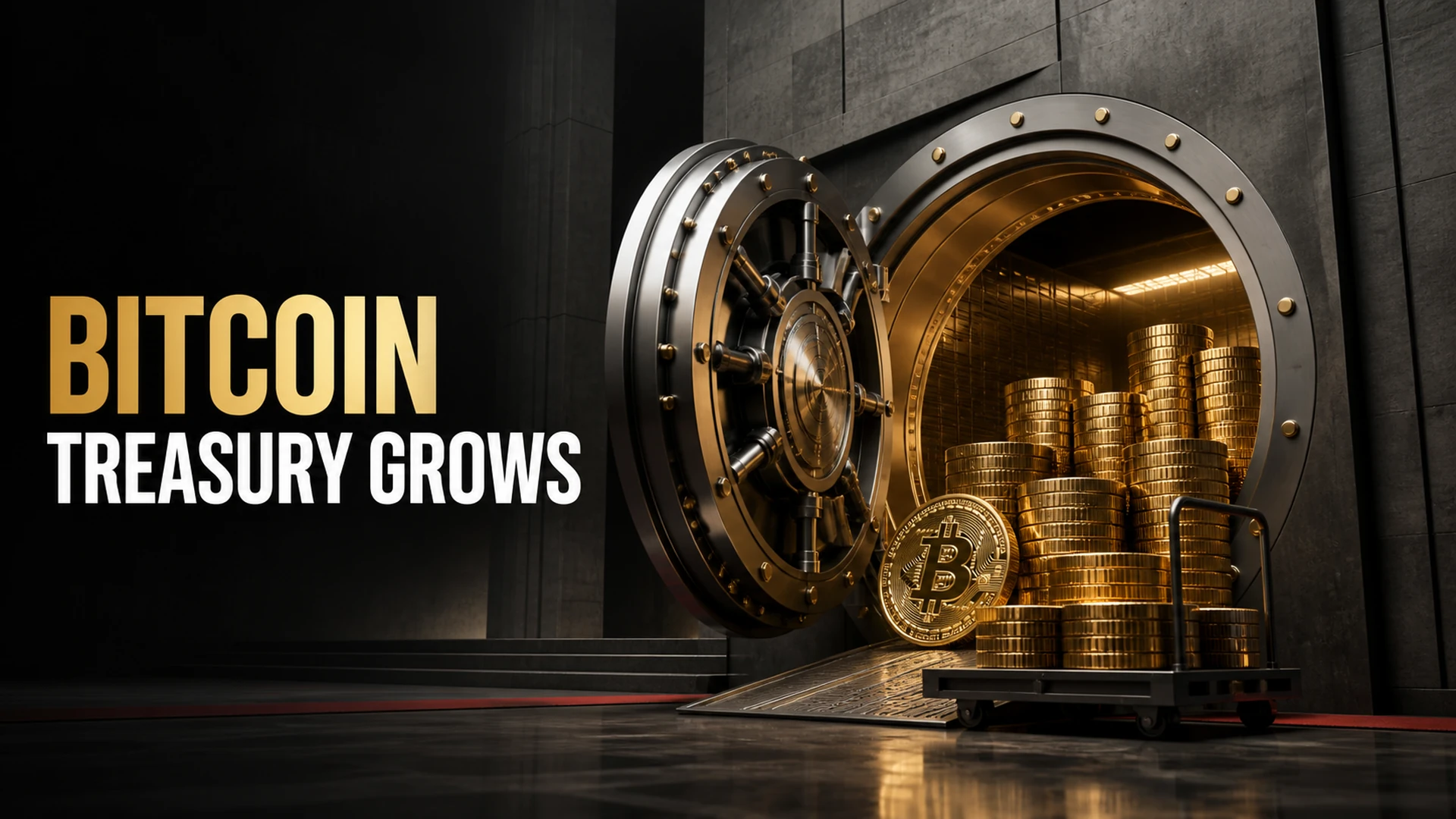 Institutional Bitcoin treasury vault expanding with secured holdings
