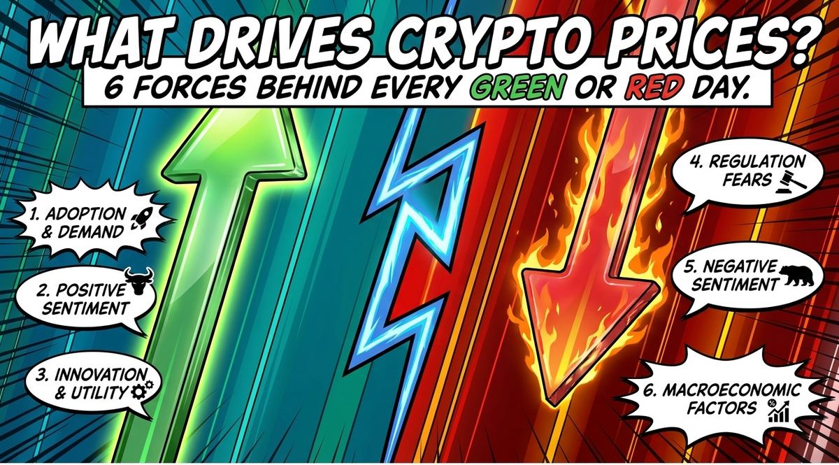 What Drives Crypto Prices? 6 Forces Behind Every Green or Red Day